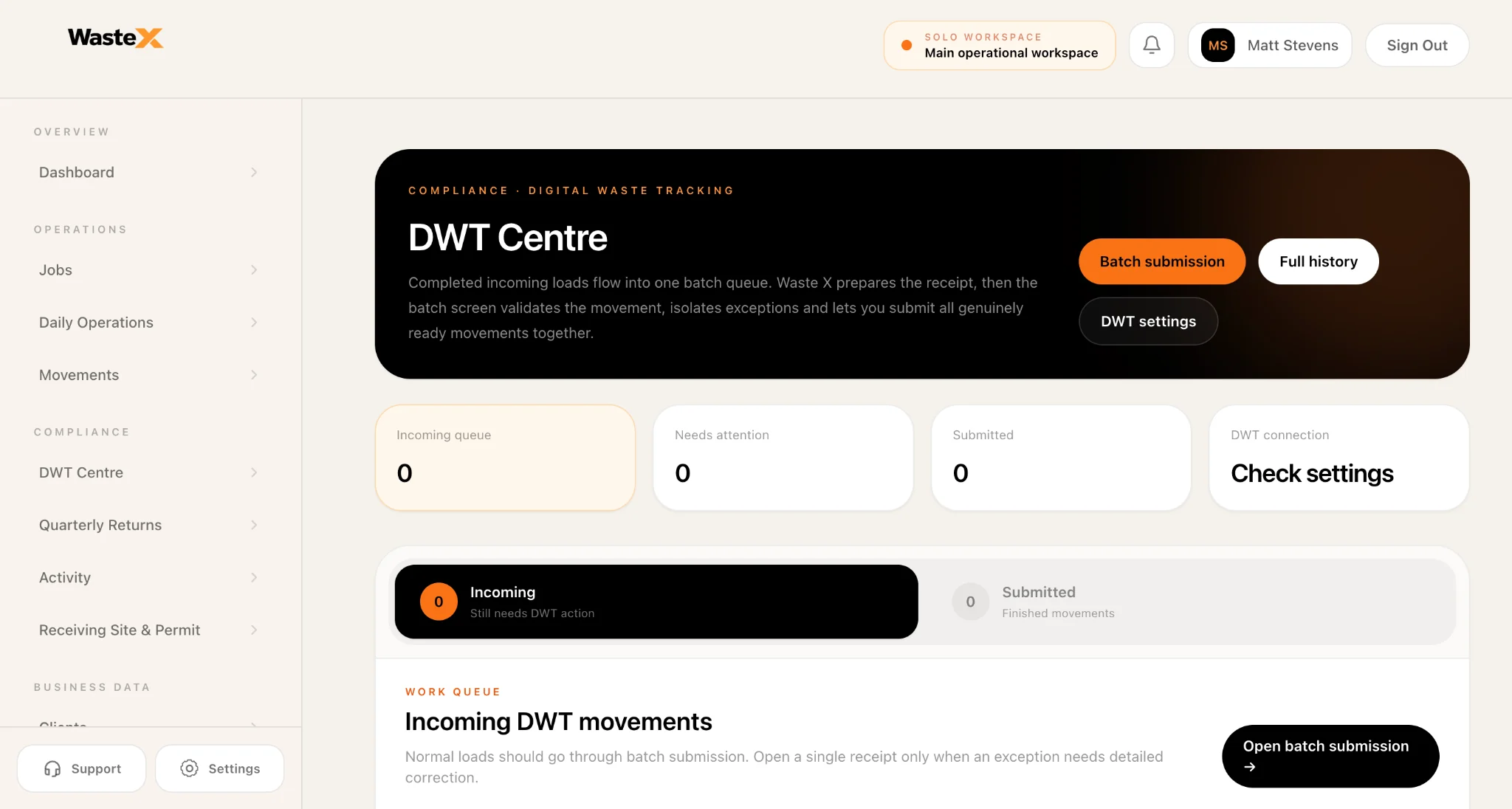 Waste X Digital Waste Tracking DWT Centre